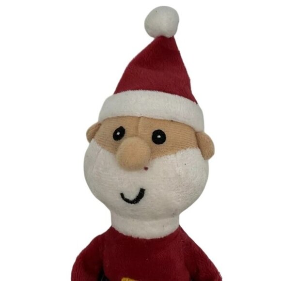 Hallmark Santa Plush Toy Multicolored Polyester Fiber Sitting Stuffed Holiday De - Picture 2 of 8